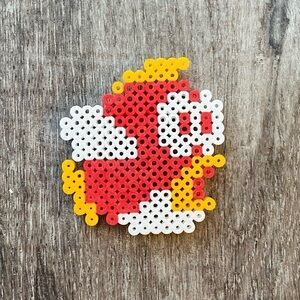 Cheep Cheep Fish Mario Game MAGNET perler beads handmade